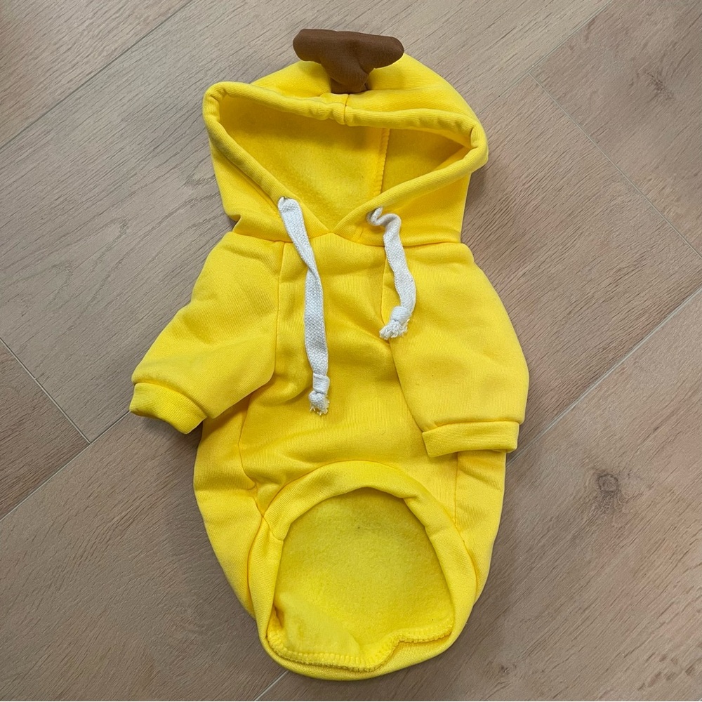 💗 NWOT Dog Yellow Hoodie with Banana Head Accent